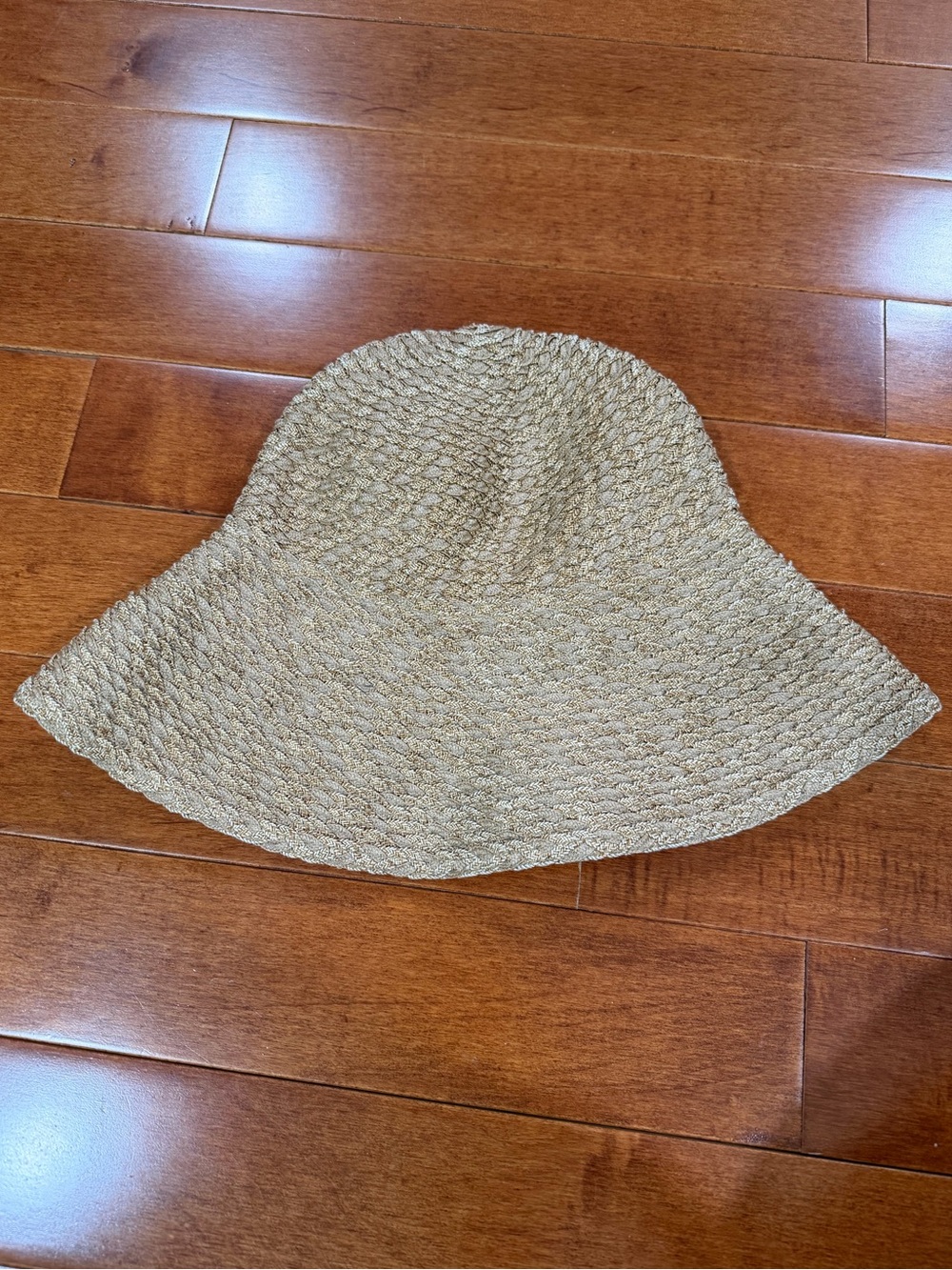 Eric Javits Tan Woven Straw Raffia Packable Sun Bucket Hat